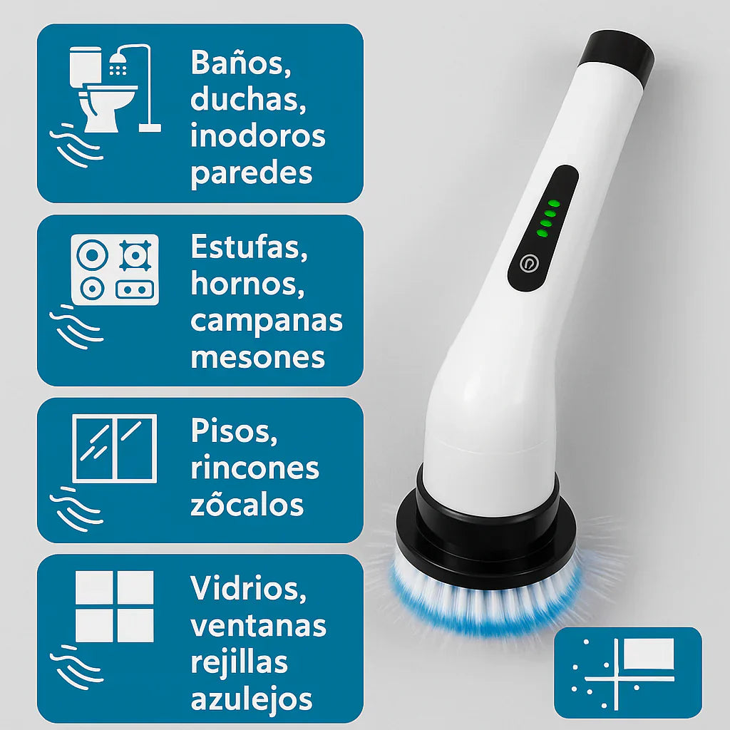 🔥 ¡Deja de tallar! Cepillo Eléctrico 9 en 1 que elimina la suciedad en minutos